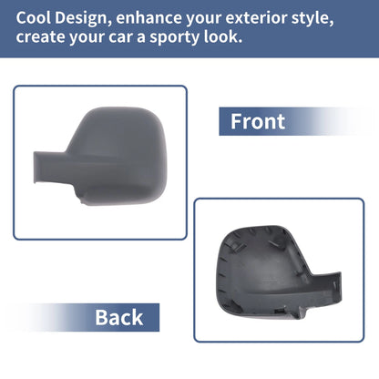 Left Passenger Side Mirror Cover Cap Grey for Citroen Berlingo (2013-2019)