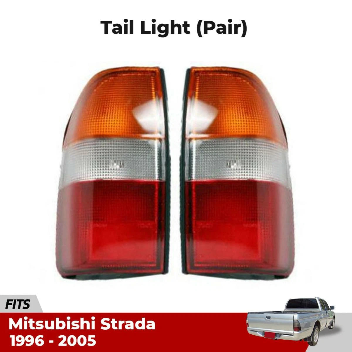 Pair Tail Light Lamp +Bulb Fits Mitsubishi L200  Strada Triton MK UTE 1996-05 DE