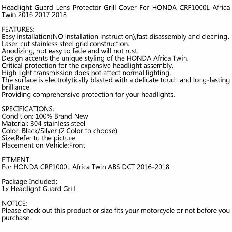 Headlight Protector for Honda CRF1000L AFRICA TWIN (2016-2018)