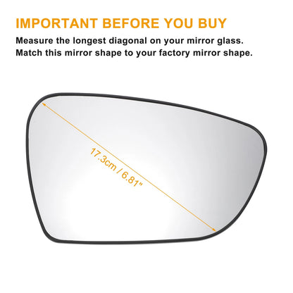 Right Side Heated White Mirror Glass for KIA Ceed (2012-2018)
