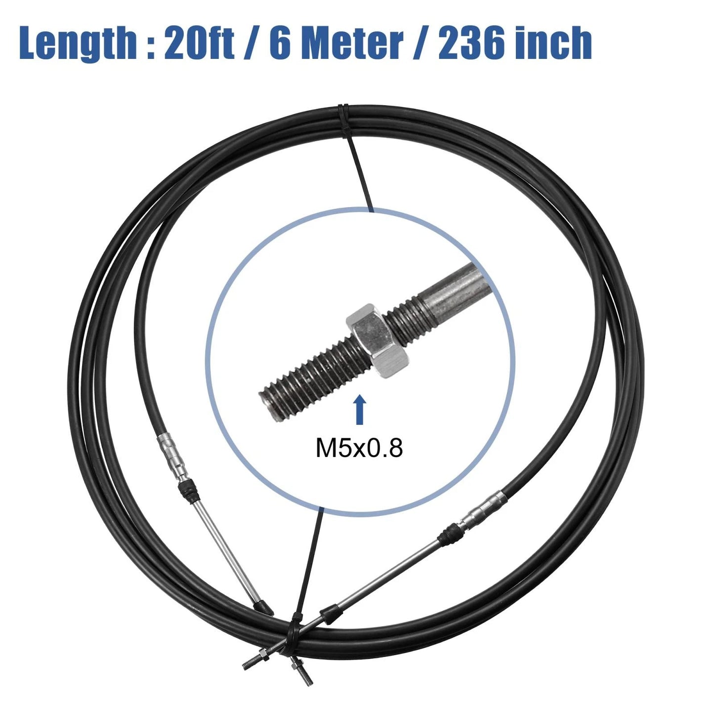 Remote Control Box Cable 1 x 20ft 236Inch for Yamaha Black