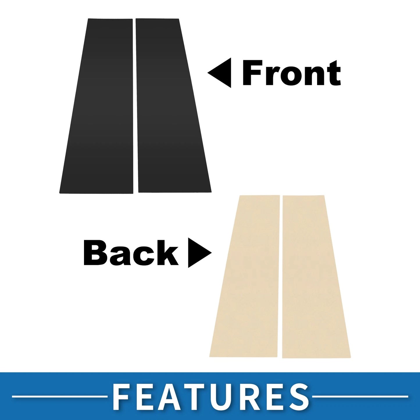 2 x Door Pillar Window Trim for Ford Bronco (2021-2023) Black