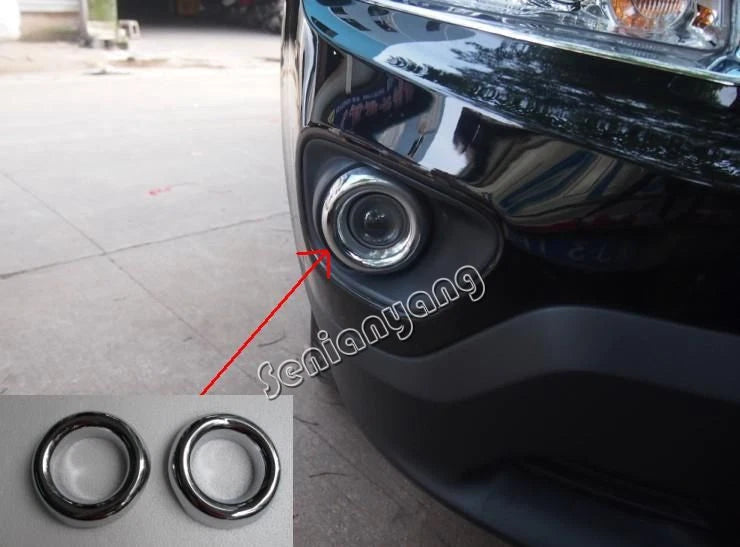 Front & Rear Fog Light Lamp Cover Trim Chrome for Jeep Compass (2011-2015)