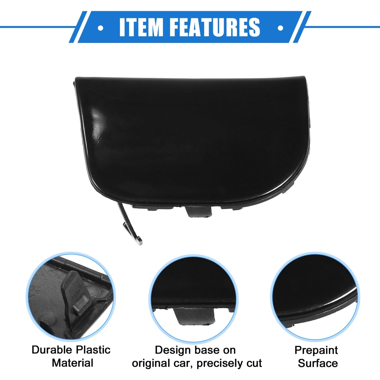 Front Right Tow Hook Cover for Toyota Prius XW30 (2012-2015) Black