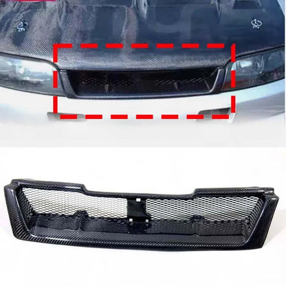 Real Carbon Fiber Front Bumper Grill Grille Fit for Nissan Skyline R33 GTR