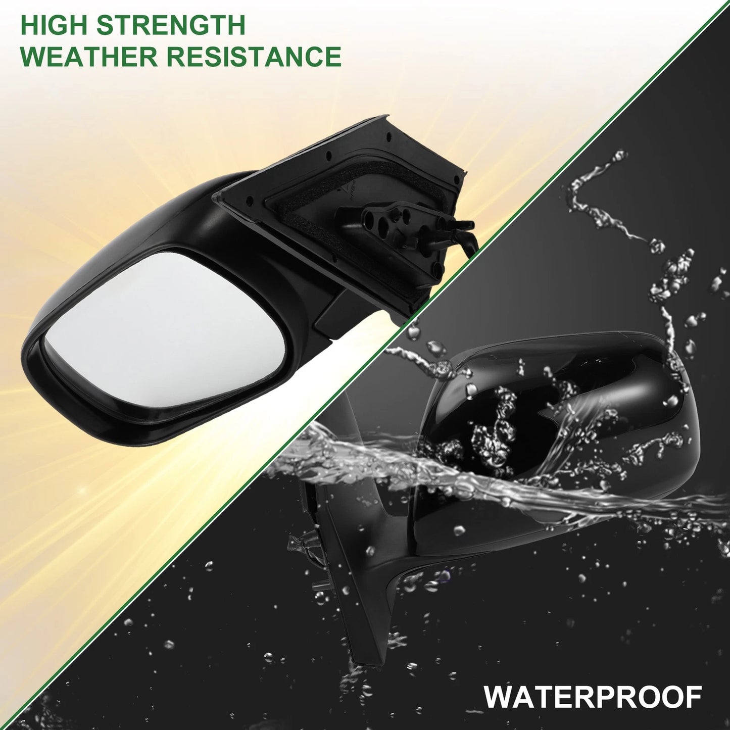 Left Side Door Mirror for Toyota RAV4 (2009-2012) Manual Folding Gloss Black