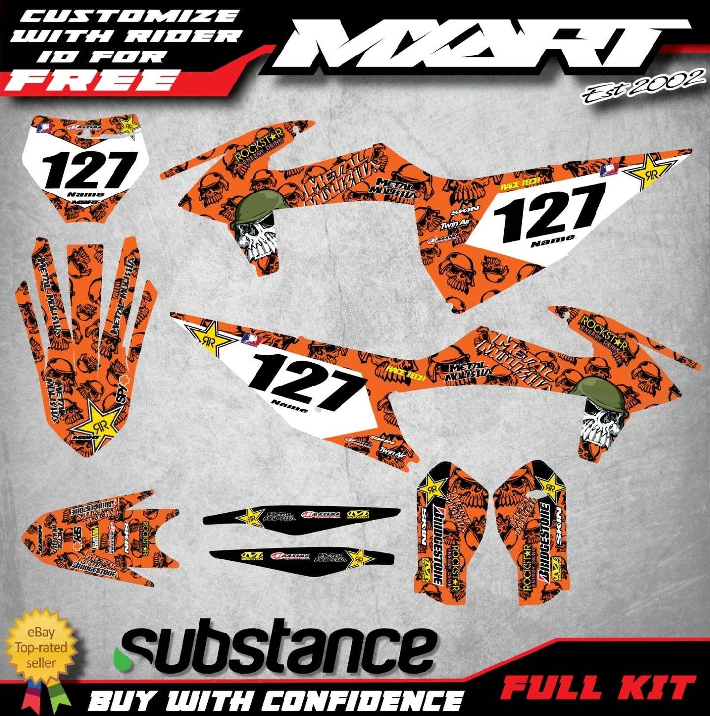 KTM SXF 250 450 Graphics Decal Kit Stickers (2019-2021)