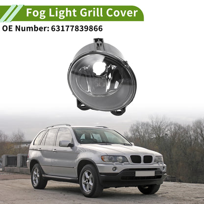 Right Fog Light Grill for BMW X5 1999-2006 (1 x Clear, Black)
