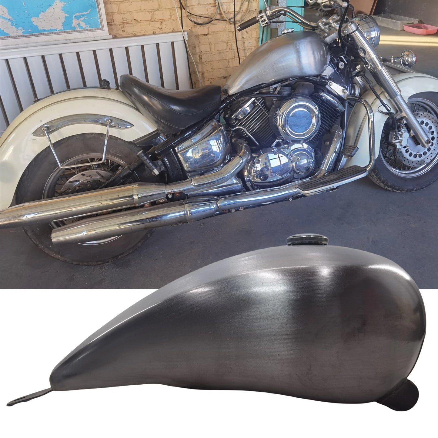 19L Fuel Tank w/ Cap for YAMAHA DRAGSTAR 1100 XVS1100 (1999-2009)