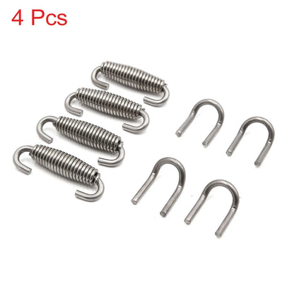 4pcs 61mm Stainless Steel Exhaust Pipe Springs with Hooks for Motorcycle
