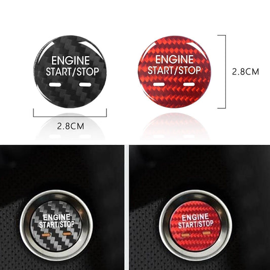 1x Carbon Fiber Engine Start Stop Button Cover for Cadillac XTS CT6 XT5 (2013-2020)