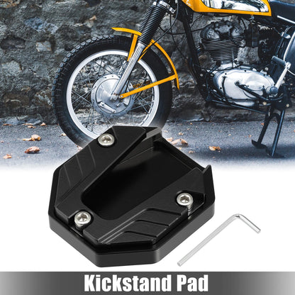 1 Pcs Universal Kickstand Pad CNC Side Stand Foot Extension Black for Motorcycle