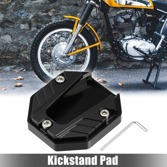 1 Pcs Universal Kickstand Pad CNC Side Stand Foot Extension Black for Motorcycle