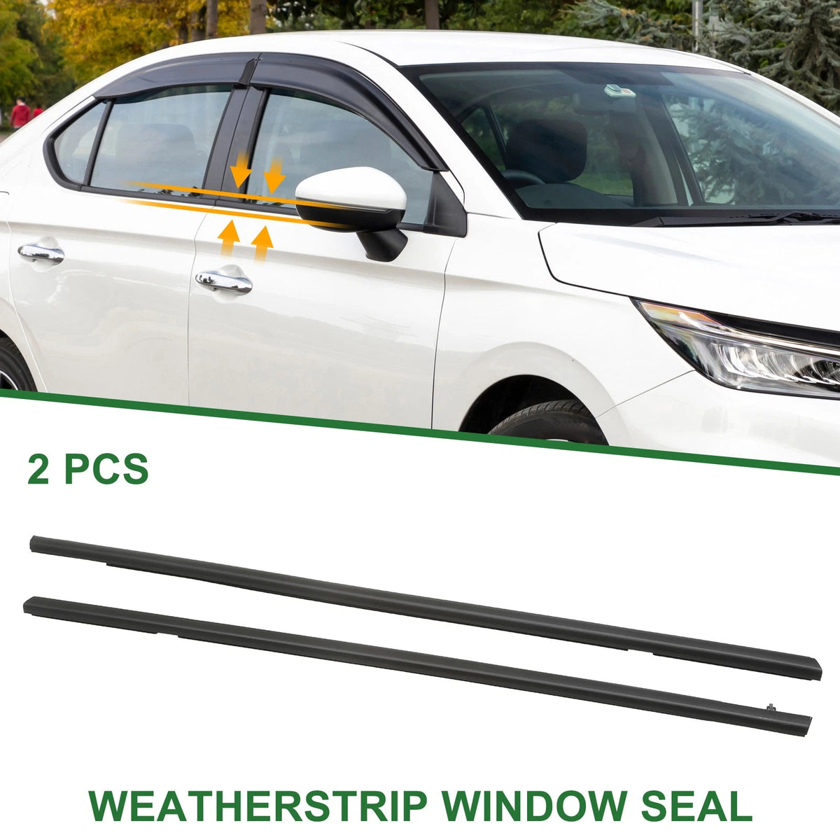 2 x Weatherstrip Window Seals for Honda City (2014-2023)