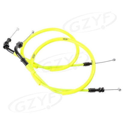 2 x Yellow Accelerator Throttle Cables for Honda CBR1000RR (2004-2007)