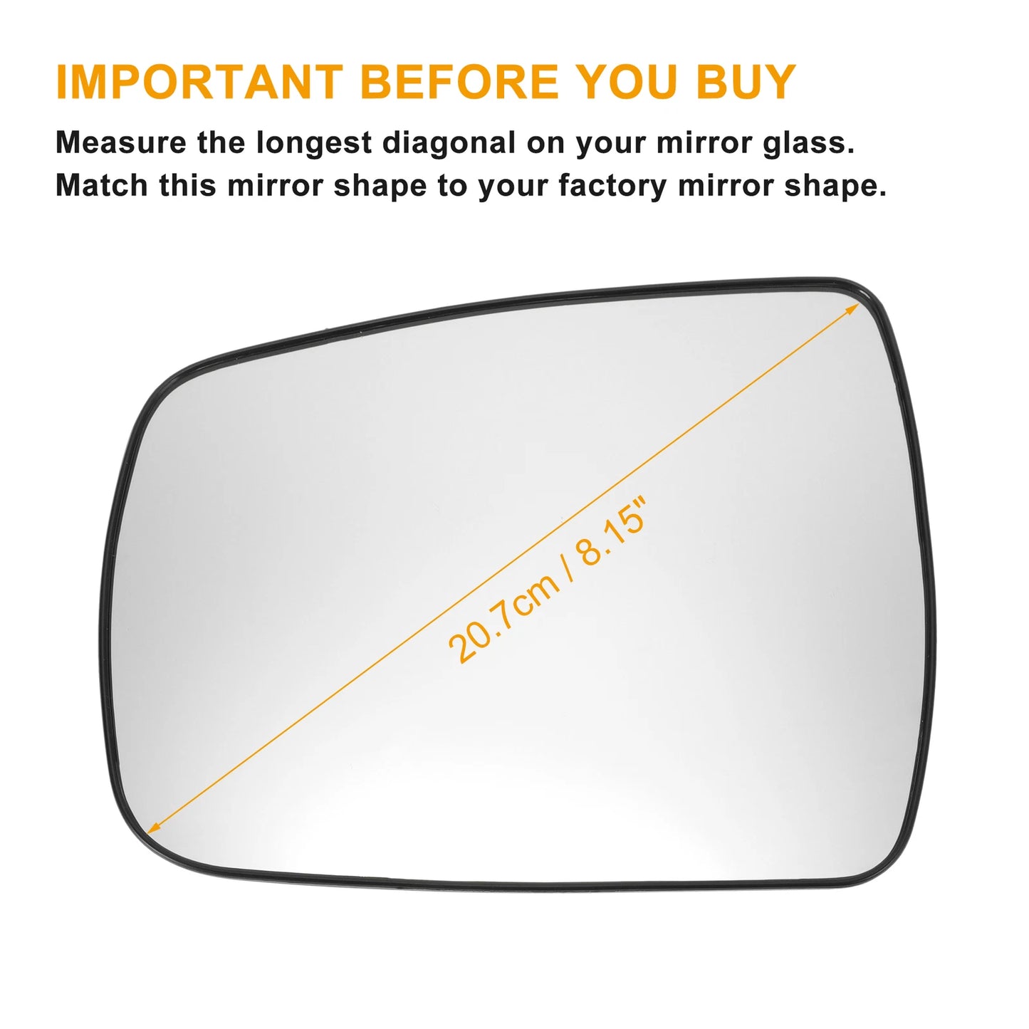 Left Side Heated White Mirror Glass for KIA Sorento (2009-2014)