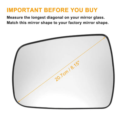 Left Side Heated White Mirror Glass for KIA Sorento (2009-2014)