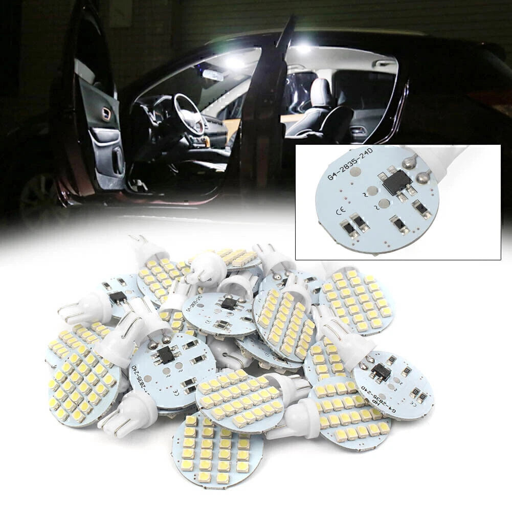 20 x T10/921/194 24SMD LED Cold White Interior Lights for RV Trailers