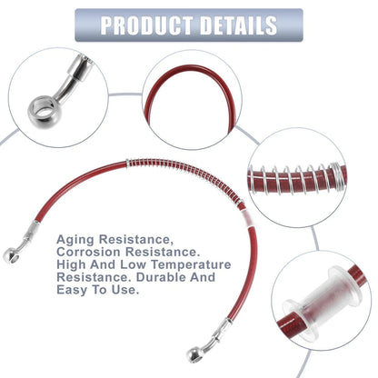 Hydraulic Brake Line / 10mm / Oil Hose Pipe Stainless Steel Red for Motorcycle