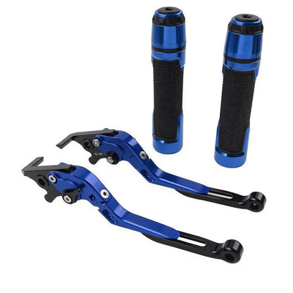 Blue Extendable Brake Clutch Lever Grip Set for Yamaha YZF R1 (2015-2023)