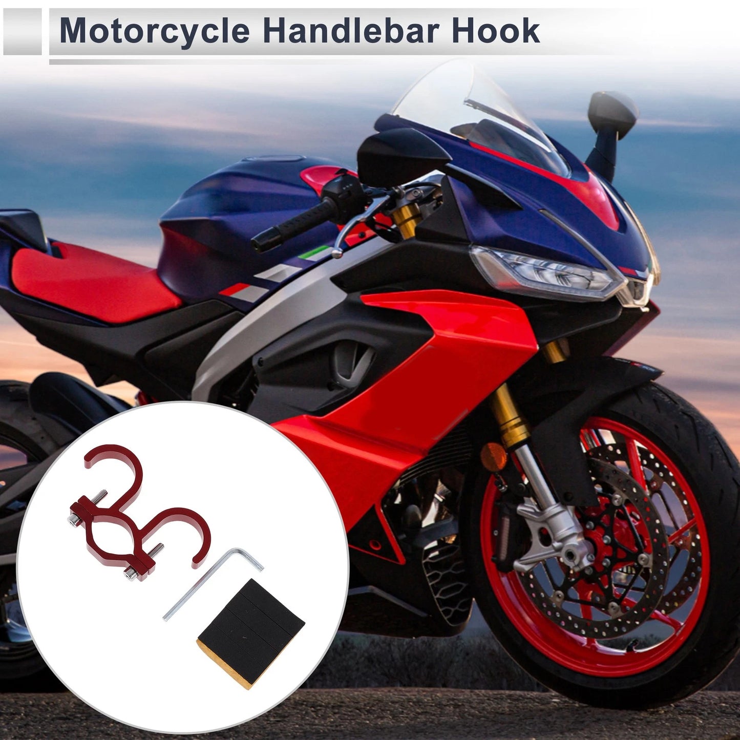 Arc Aluminum Motorcycle Hanging Hook Hexagon Wrench Gasket Red for Make Model