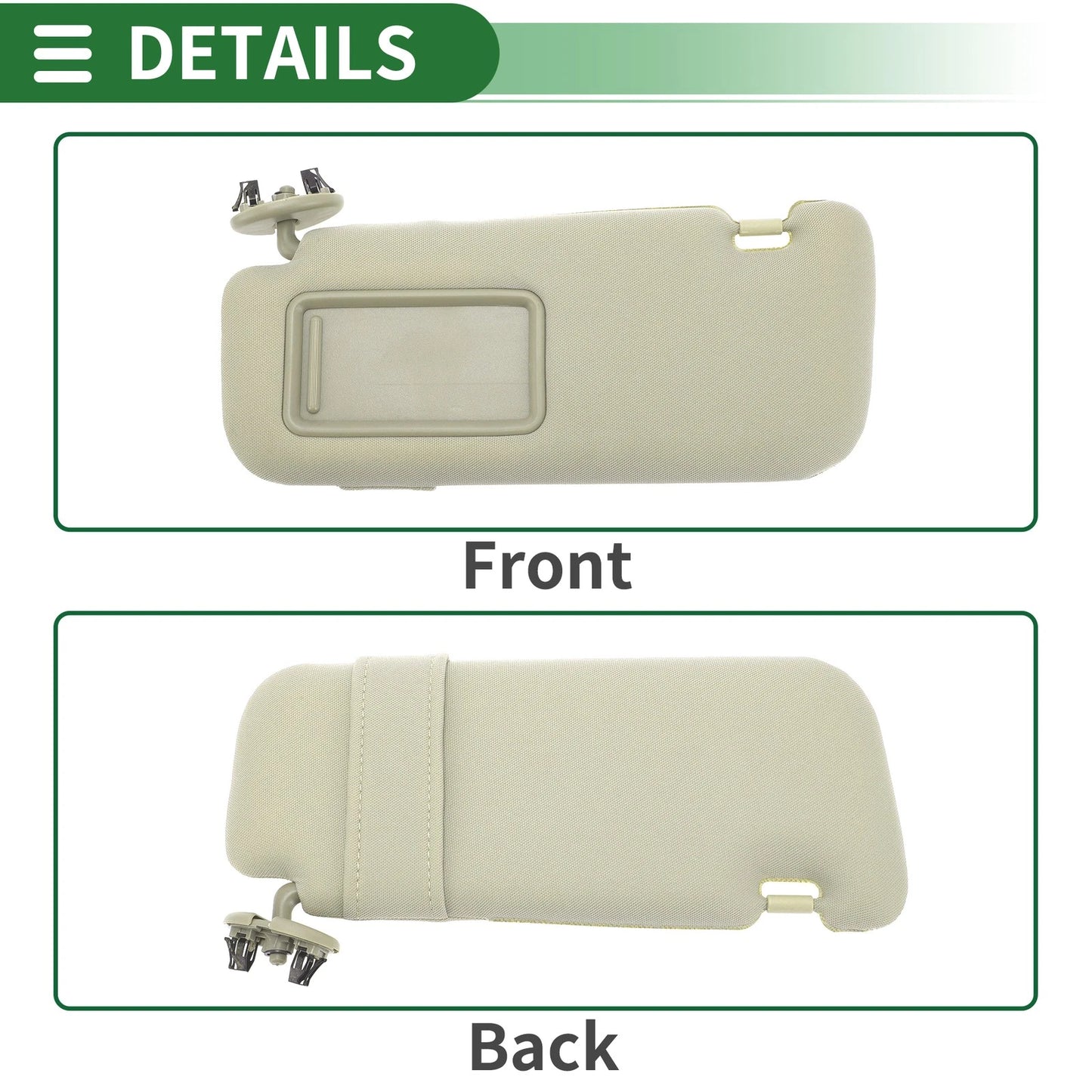 Left Sun Visor with Mirror for Toyota Corolla (2009-2013)