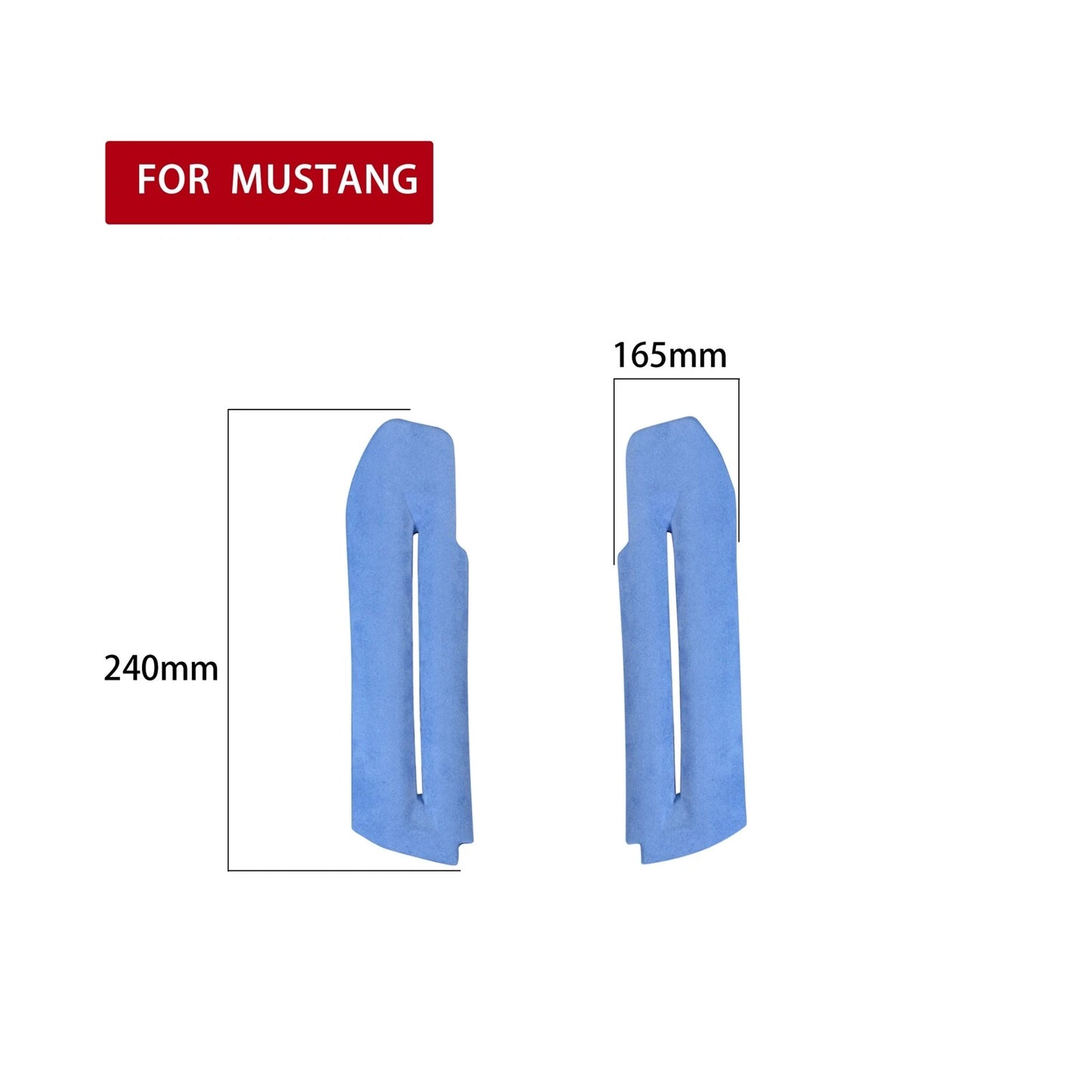 2 x Blue Door Side Handle Armrest Covers for Ford Mustang (2015-2020)