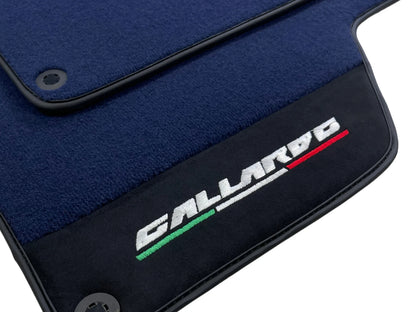 Floor Mats for Lamborghini Gallardo Dark Blue Tailored Carpets Alcantara Leather