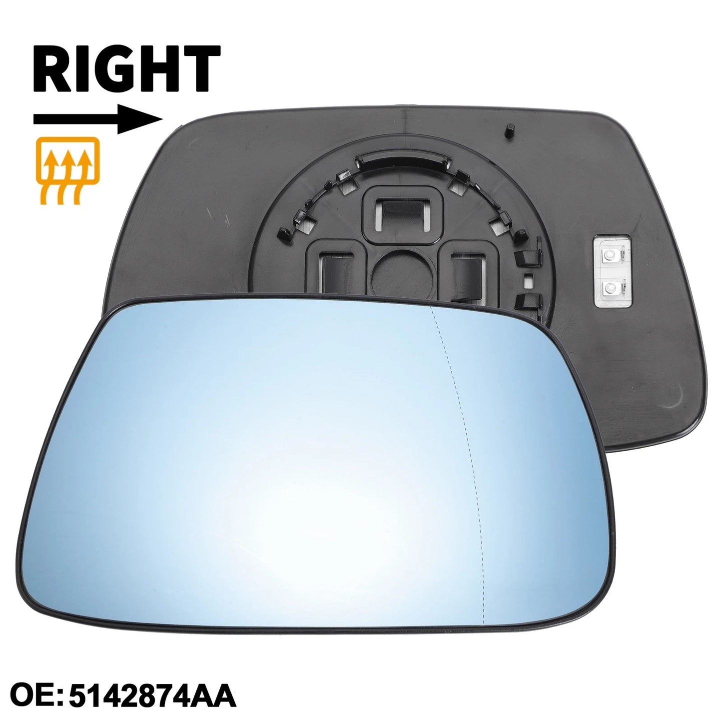 Heated Right Passenger Side Mirror Glass for Jeep Grand Cherokee