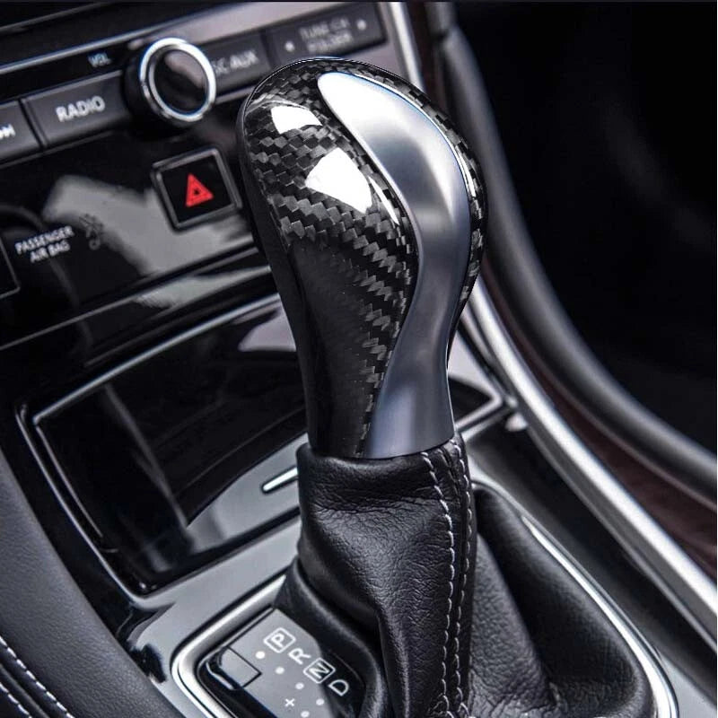 Real Carbon Fiber Gear Shift Knob Cover Trim fit for Infiniti Q50 Q60 2014-2020