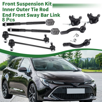 8 x Front Suspension Tie Rod End Front Sway Bar Link for Toyota Corolla