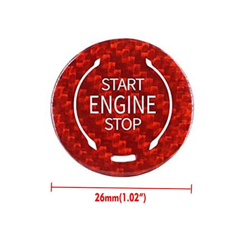 Carbon Fiber Red Engine Start Button Trim for Chevrolet Corvette C8 (2020-2022)