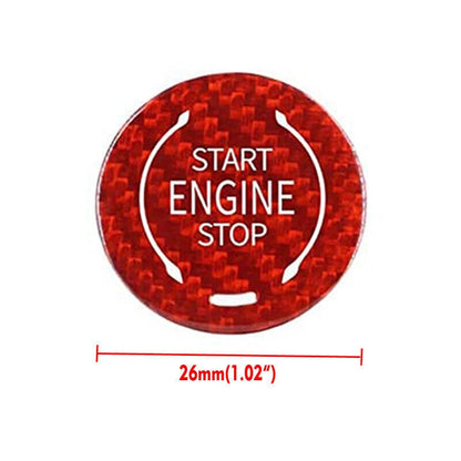 Carbon Fiber Red Engine Start Button Trim for Chevrolet Corvette C8 (2020-2022)