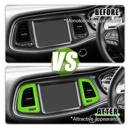 4x Center Console Air Condition Outlet Vent Trim for Dodge Challenger Green