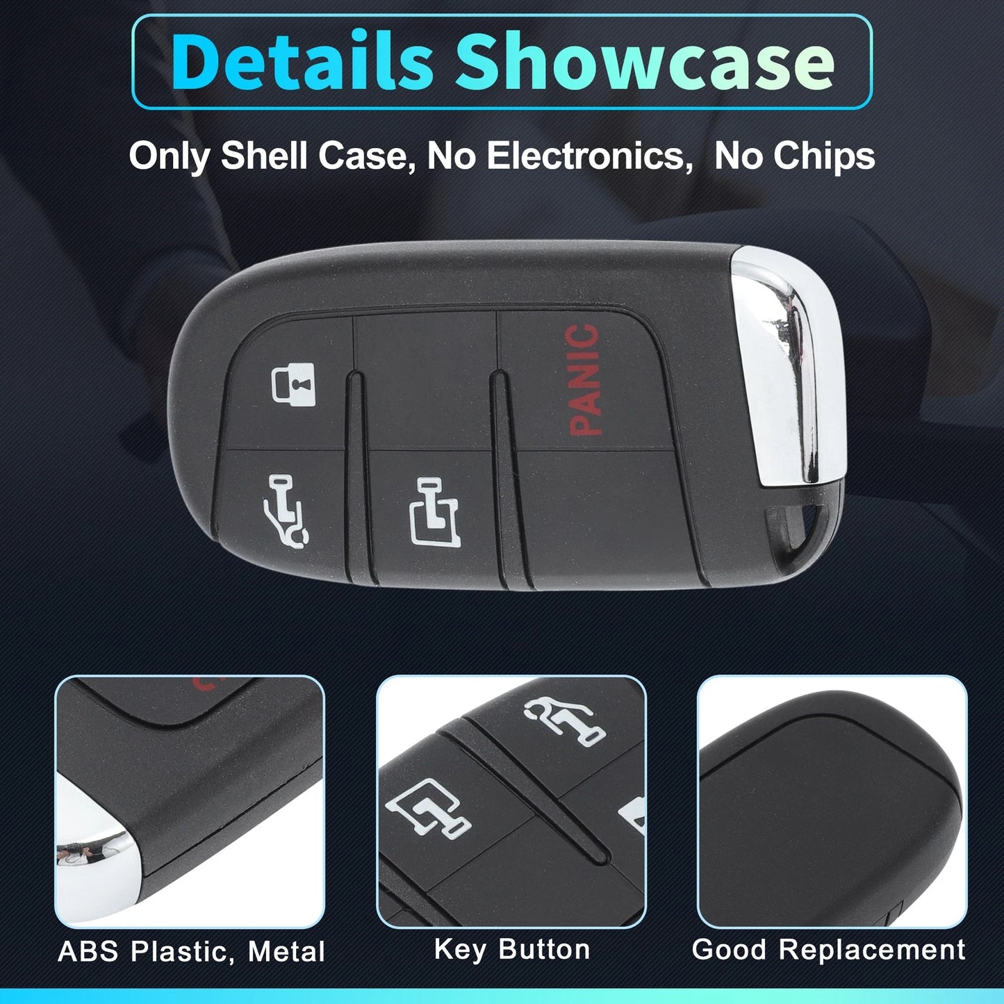 4 x Key Fob Shell Case for Dodge Ram ProMaster (2022 - 2023)