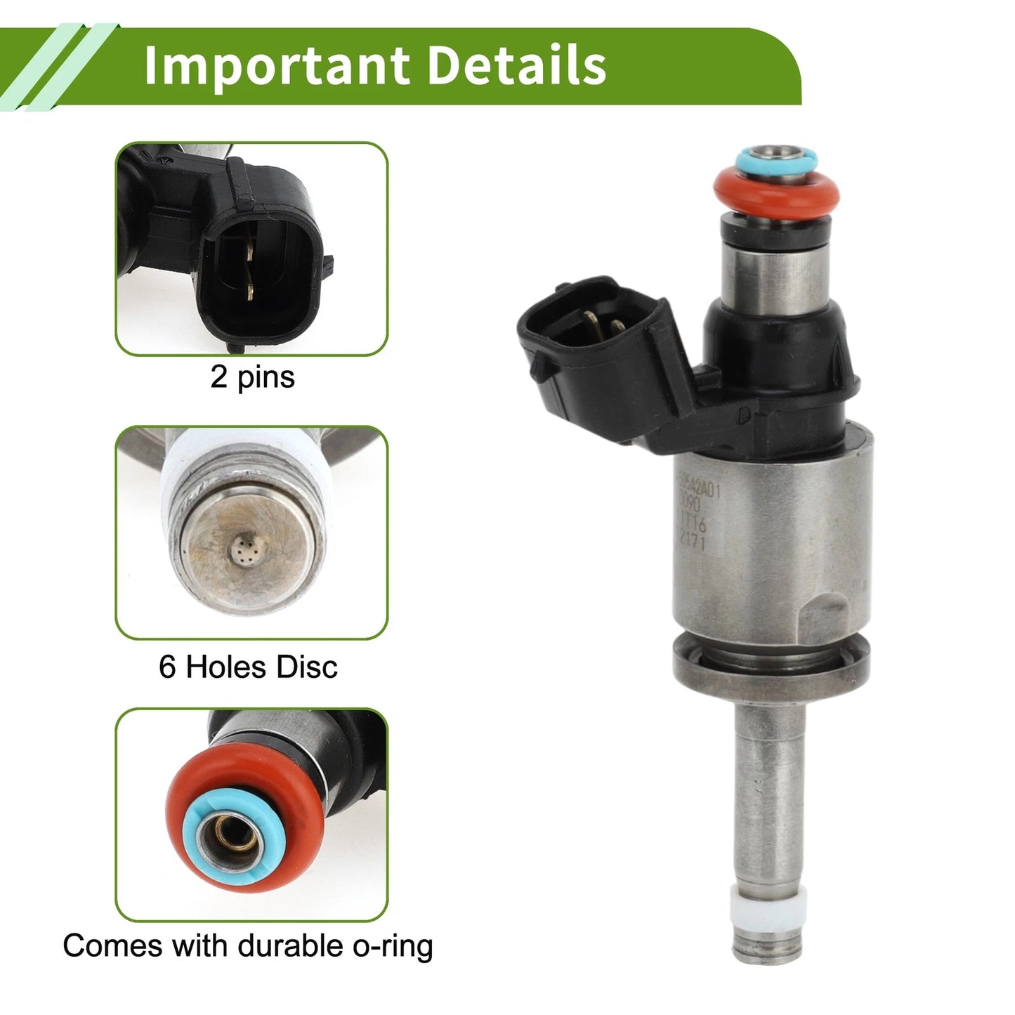 Fuel Injector 2.4L for Honda Accord (2013-2017) 1 Pc Black