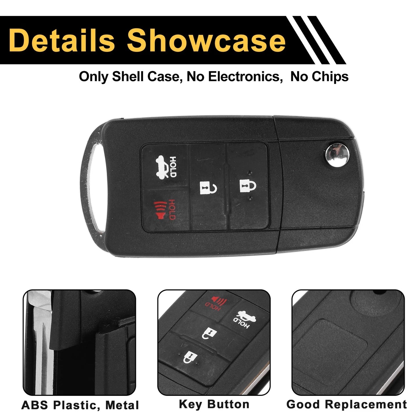 4 Button Key Fob Shell Case for Toyota RAV4 (2013-2015)