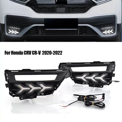 Fog Light Turn Signal Lamps 2 x 3-Color LED DRL for 2020-2022 Honda CRV