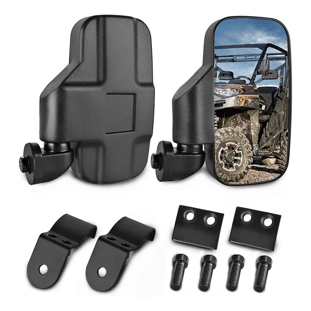 Rear View Mirrors Black Adjustable UTV for Polaris