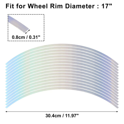 16pcs / Wheel Rim Sticker Reflective Stripe Multicolor for Motorcycle