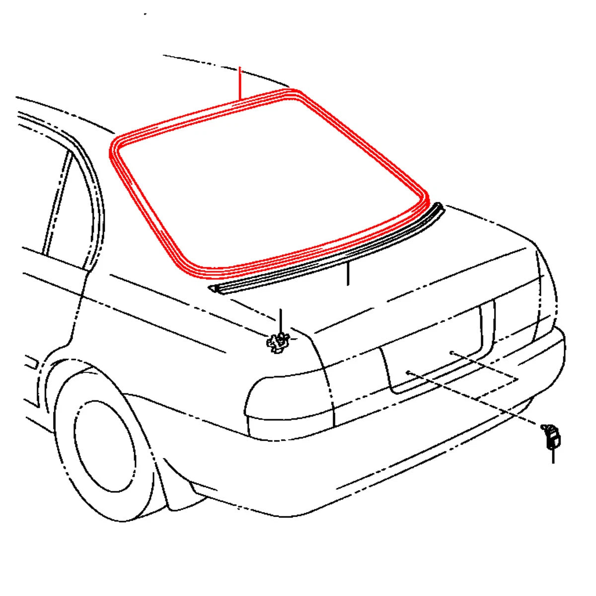 Rear Windshield Moulding for Toyota Corona 1992-1995