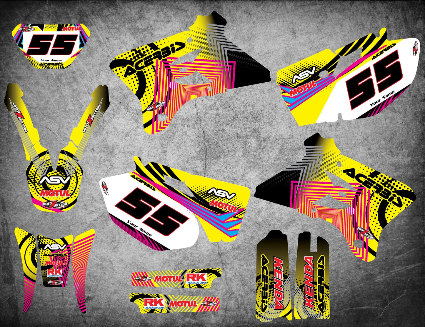 Graphics Kit for Yamaha WR 450 F (2003-2004) - NEON Style Stickers Decals