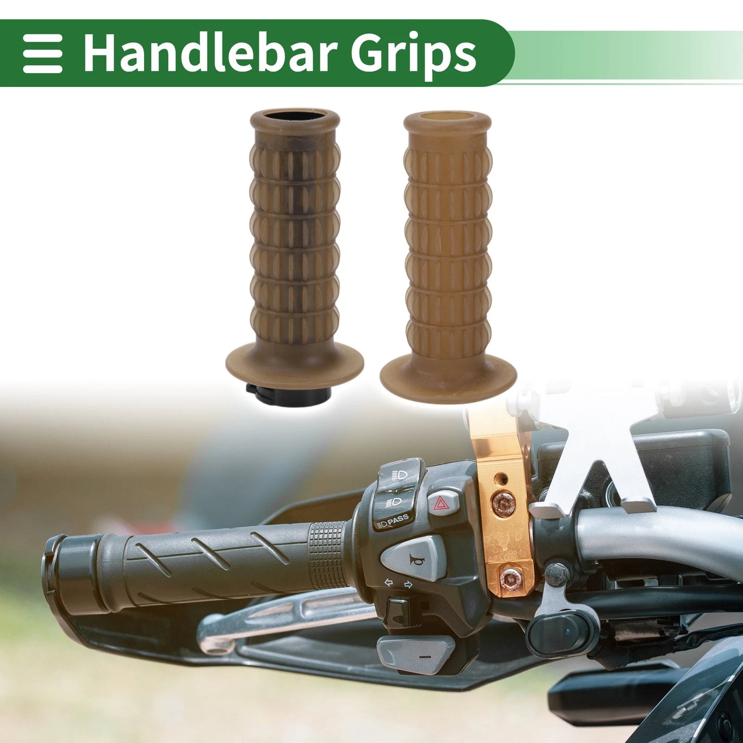 Motorcycle Hand Grips Cover Kit 25mm TPU Coffee