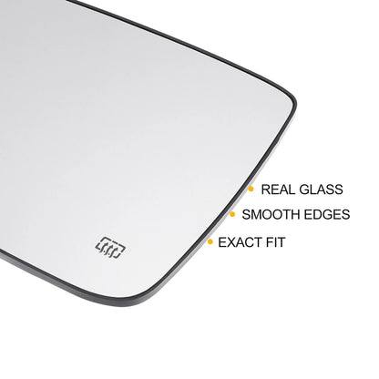 Left Side White Heated Mirror Glass for Dodge Ram 1500 2500 (2002-2023)