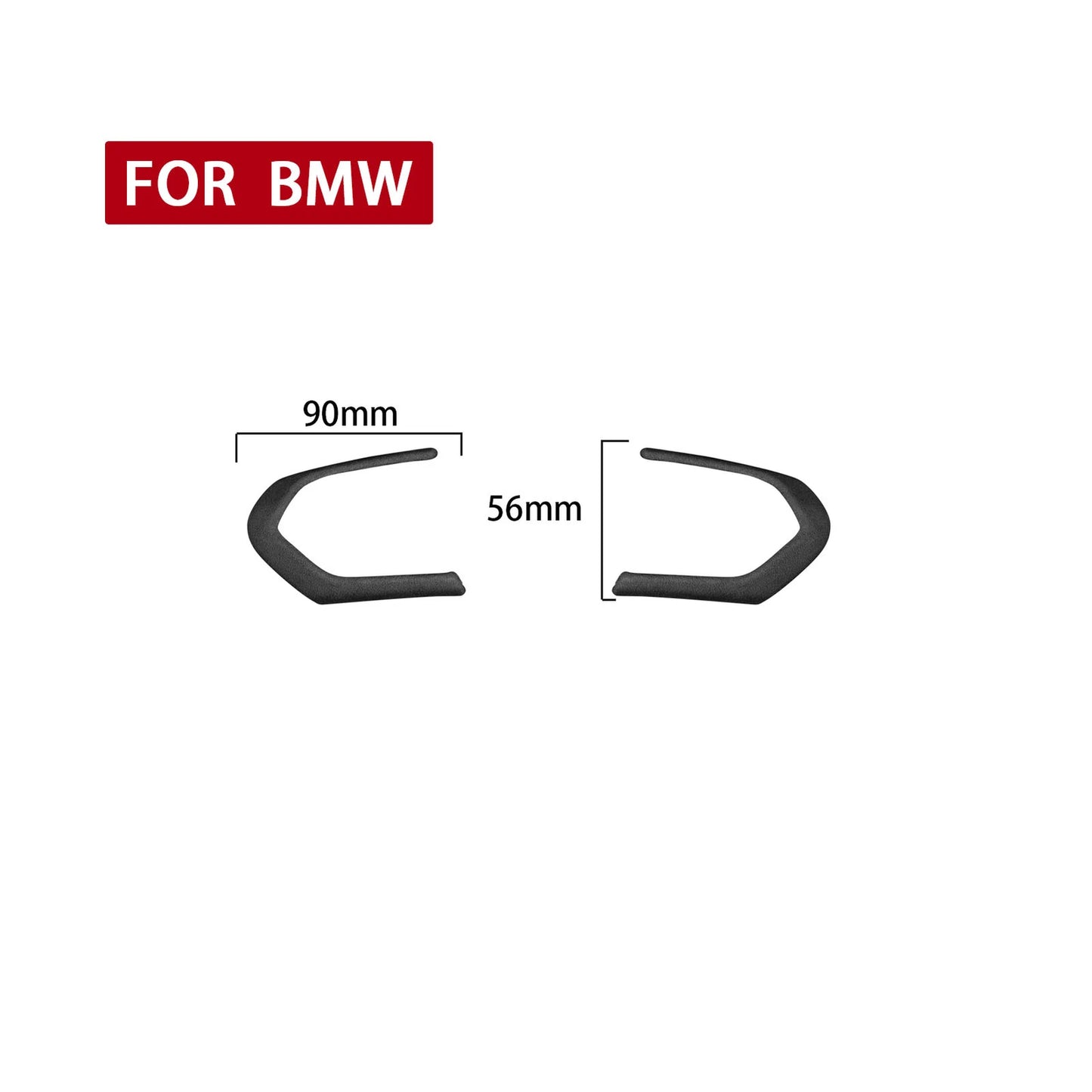 2 x Black Leather Steering Wheel Covers for BMW F20 F22 F30 F32 F10 F06 (2011-2020)