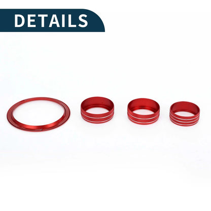 AC Media Headlight Switch Knob Cover for Jeep Gladiator JT (2020-2023) 8 Pcs