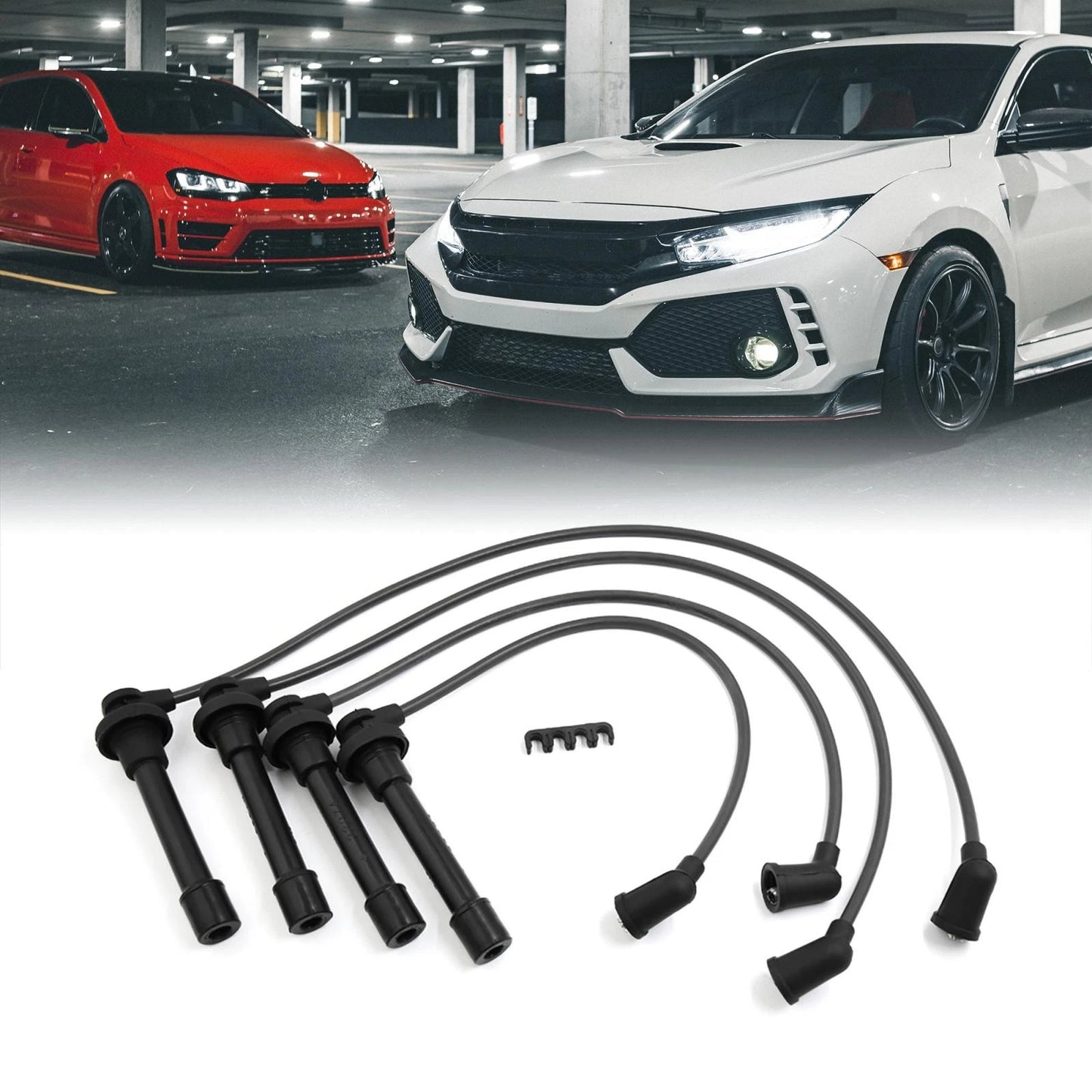 Spark Plug Ignition Wire Set of 4 for Honda