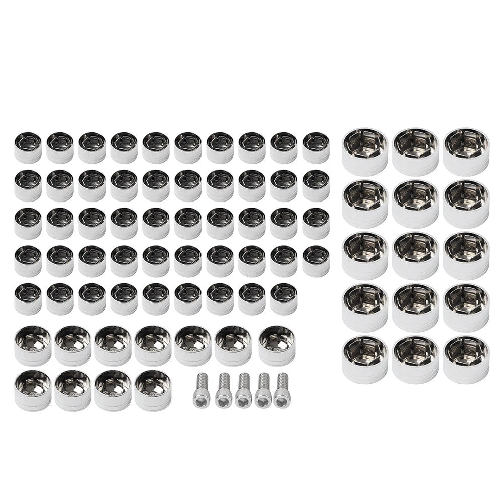 75X Chrome Engine Bolt Topper Caps for Harley Touring Road Street Glide (07-16)