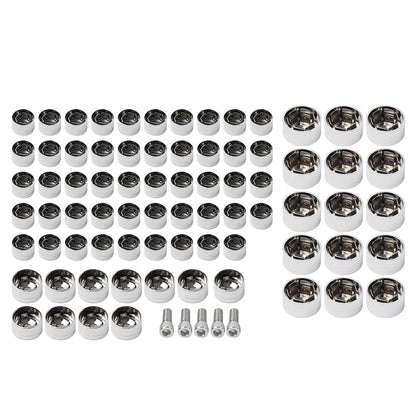 75X Chrome Engine Bolt Topper Caps for Harley Touring Road Street Glide (07-16)
