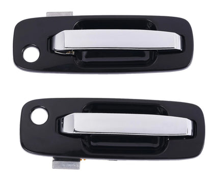 2 x Front LH+RH Chrome Black Outer Door Handle for Nissan X-Trail (2001–2007)